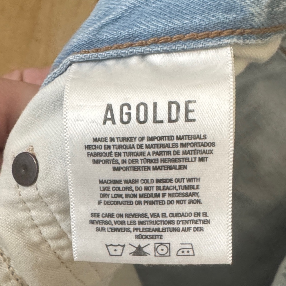 Agolde Women's Light Blue Straight Leg Jeans / E66 - Picture 5 of 5